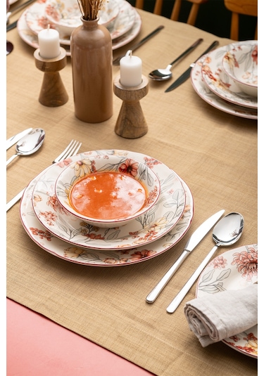 İstanbul Porselen Ayasofya 24 Parça 6 Kişilik Yemek Takımı Çok Renkli