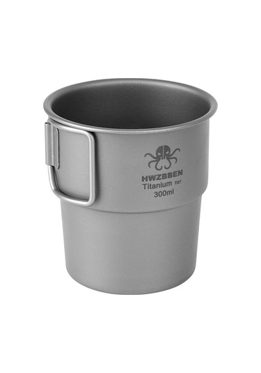 Neevoyu 300ml Ti37 Saf Titan Kupa - Kahve/çay Bardak, 8.5x7.5cm, 54g Hafif Tasarım Gri