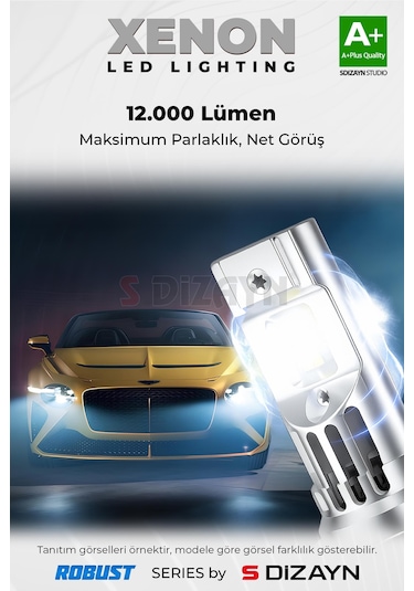 S-dizayn Prime Plus H4 Led Xenon / 45w / 7000k A+ Kalite