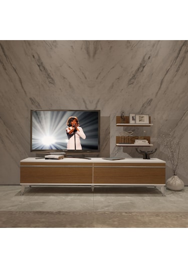 Decoraktiv Eko 4 Mdf Std Silver Tv Ünitesi Tv Sehpası Beyaz - Ceviz