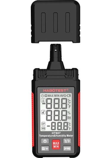 Habotest Ht607 Dijital Higrometre Elde Taşınabilir Siyah