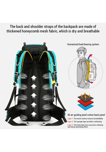 Vanaheımr-su Geçirmez Sırt Çantası Dağcılık Sırt Çantası 60l Y28266c Turuncu