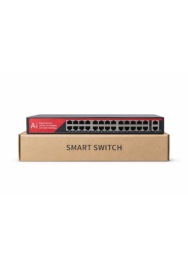 3dcool 3d-psf24 26 Port Kamera Poe Switch 24xpoe 2x Gigabit Uplink 320w 250mt