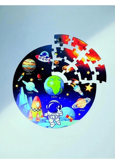 3d Uzay Yolculuğu Büyük Ahşap Puzzle - Büyük Boy 44 Parça - 60 X 60 Cm