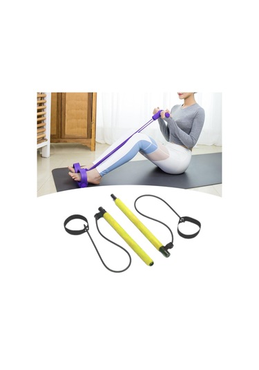 Suntek 2 Bölüm Pilates Bar Egzersiz Çubuğu Güç Sarı Sarı