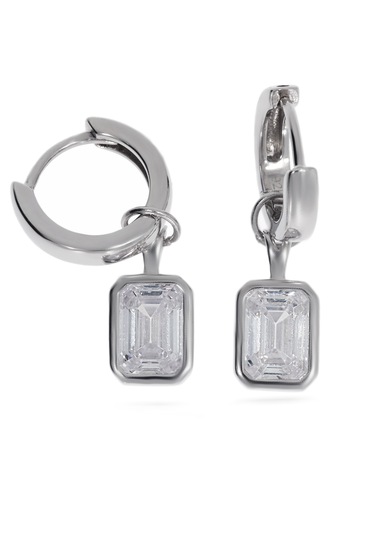 Kadın Sallantılı Dikdörtgen Gümüş Küpe Gümüş