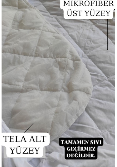 Mona Verde Sessiz Alez Yatak Koruyucu Kapitoneli Fitted Mikrofiber Fitted Çift Kişilik Tek Kişilik Bebek Alezi MNVFKFK00 Beyaz