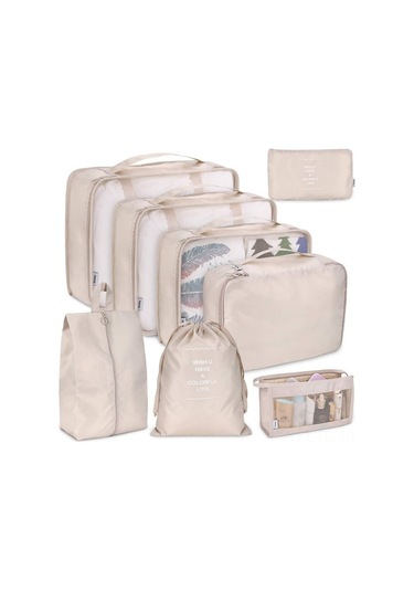 Skycity Seyahat Çanta Organizatörü 8'li Set - Gri Giyim Sınıflandırma Çantaları - Ev Ve Seyahat İçin Kullanımı Kolay Dayanıklı Malzeme