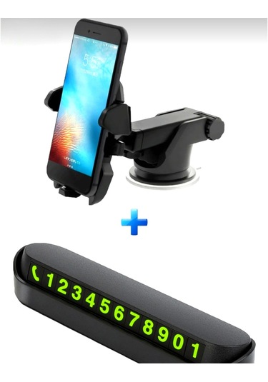 Carub Araç Aksesuar Seti Akrobat Vantuslu Telefon Tutucu Ve Aç Kapa Park Tel Numaratör