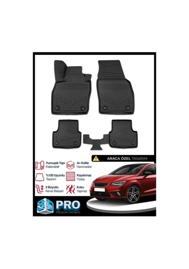 Seat Ibiza 3d Havuzlu Paspas 2017 2018 2019 2020 2021 2022 2023 2024 2025 Model