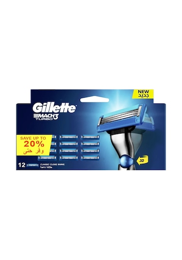 Gıllette Mach3 Turbo Yedek Başlık 12'li