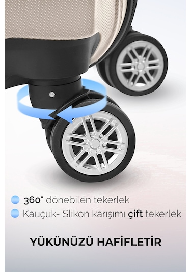 Polo&sky Spring Model Gold Renk Orta Boy Valiz Bavul Kahverengi