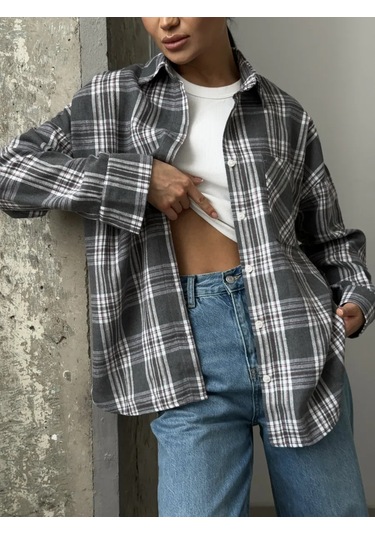 Seysha Oversize Kareli Gömlek 292810531