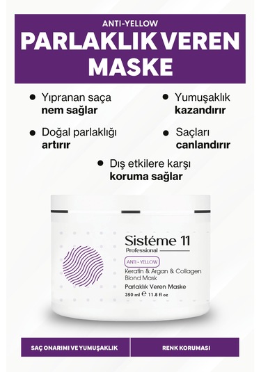 Sisteme 11 Parlaklık Veren Saç Bakım Maskesi 350 Ml