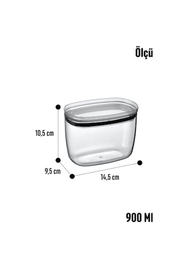 900 Ml Gerçek Vakumlu Silikon Kapaklı Kristal Erzak Bakliyat Saklama Kabı Seti Baharatlık 12 Antrasit