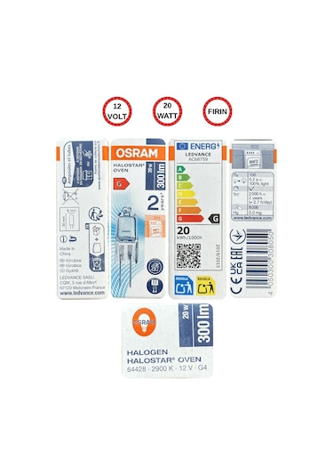 2 Adet Ledvance 12volt 20w Sarı Işık G4 Duylu Fırın Ampulü