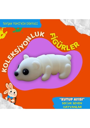 Tavşan Yumi Soğuk Seven Hayvanlar Koleksiyonu - 4 Parça 5-7 Cm Hareketli Oyuncaklar Ve Bilgilendirici Kartlat "