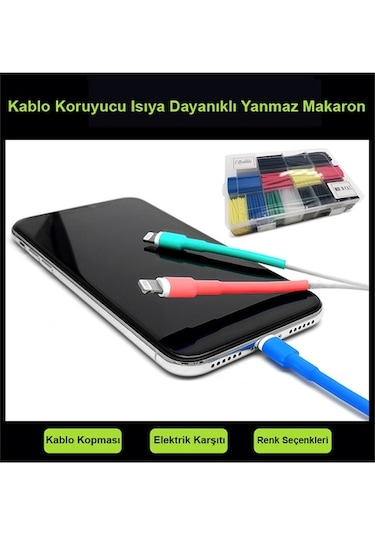 Makaron Isıyla Daralan Kablo Koruma Kablo Tamir Kiti 580 Parça