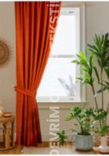 Devrim Olivya Tekstil Lüks 1. Sınıf Kırmızı Blackout Fon Perde - Özel Dikim, Işık Geçirmez, Ekstra Forlu Karartma Kiremit