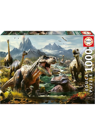 Educa 1000 Parça Puzzle Vahşi Dinozorlar - 19924 - Fierce Dinosaurs