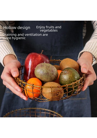 Yifomall Klasik Japon Stili El Dokuma Küçük Mutfak Sepeti - Meyve, Atıştırmalık, Pastane Ürünleri Ve Masa Çöpü İçin Sıkıcı Olmayan Depolama Çözümü Antik Bakır