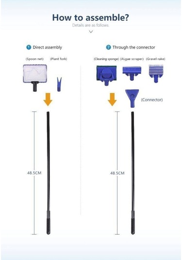 Akvaryum Temizleme Seti 5 Fonksiyonlu 55-60 cm