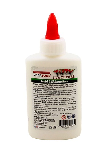 Tuty Karton Kumaş Ahşap Tutkalı Şeffaf Donar 100 Ml