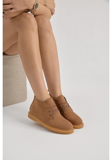 Termo Taban Bağcıklı Kadın Taba Süet Günlük Bot Tbmhh025 Taba Süet