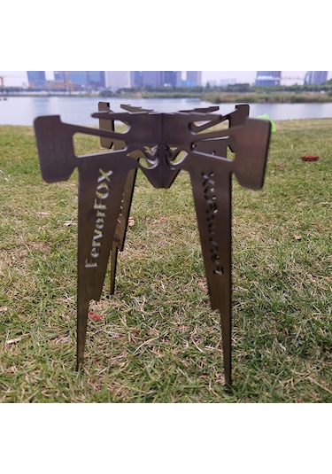 Geeroyoo Katlanır Kamp Ocağı Desteği - Paslanmaz Çelik Portatif Izgara Ve Tencere Standı 17.3x20cm