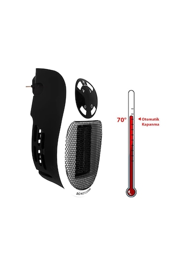 Powermaster Pm-20327 500watt Priz Tipi Uzaktan Kumandalı Taşınabilir Isıtıcı Zamanlayıcı - Otomatik Kapanma