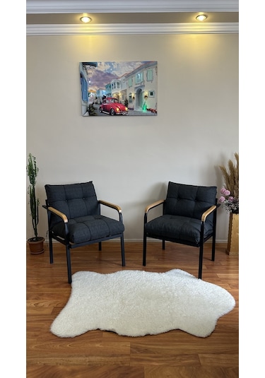 Modern Style Home Modern Avcılar Balkon, Bahçe, Cafe - Metal Kanepe Koltuk Takımı 2 Tekli Antrasit Modernk044 Antrasit