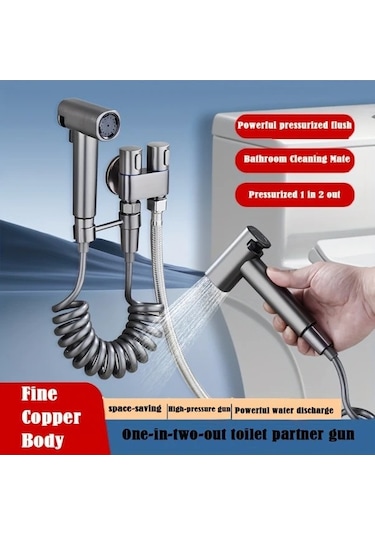 Fastbuy Challenger Siyah Çift Fonksiyonlu Yüksek Basınçlı Püskürtme Tabancası Seti Banyo Çamaşır Kiti Siyah