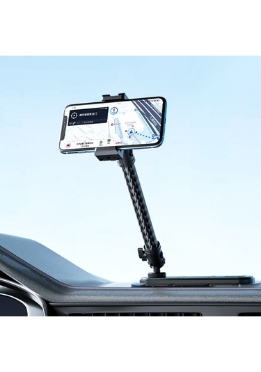 Araç Telefonu Dağı Uzatma Kolu Çift Mafsallı Döner Ayar Karbon Fiber Braketi Biyel, Model: 20mm Top Kafa İçin 140mm