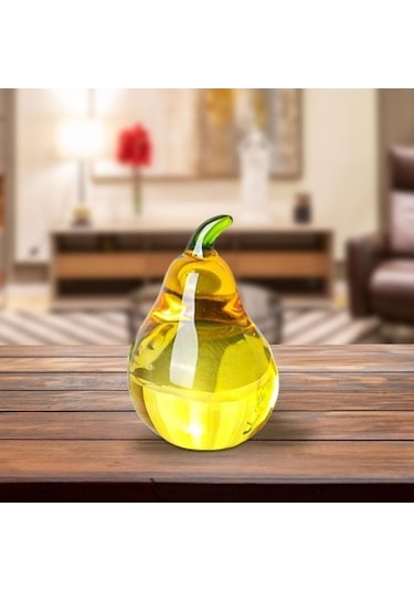 Lijinxu Meyve Heykeli Yaratıcı Cam Masa Dekoru Araba Armut