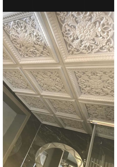 Saray Tavan 60 Cm Kahve Eskitme Dekoratif Saray Tavan Paneli Asma Tavan Uyumlu