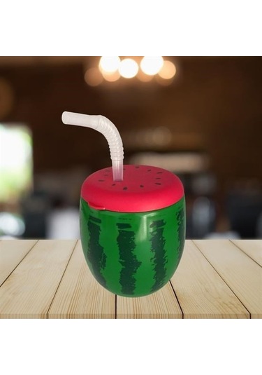 Buffer Karpuz Model Kendiliğinden Pipetli 900 Ml Suluk, Matara Çok Renkli