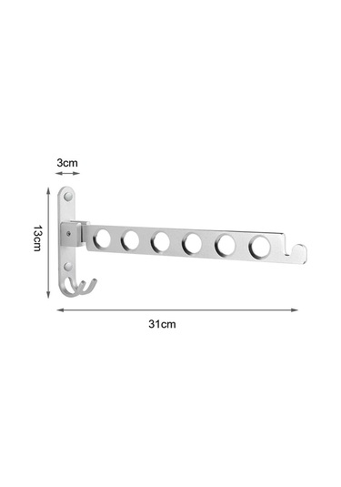 Duvara Monte Çamaşır Kurutma Askısı, 90 Dönebilen Duvara Monte Katlanabilir Çamaşır Askısı, Balkon, Banyo, Otel İçin Gümüş, 1 Diğer