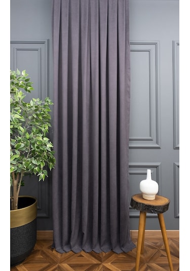 Taç Fon Perde - Gri