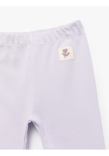 Koton Pamuklu Beli Lastikli Kaşkorse Basic Uzun Tayt Lila 6wmg40024ak Lila