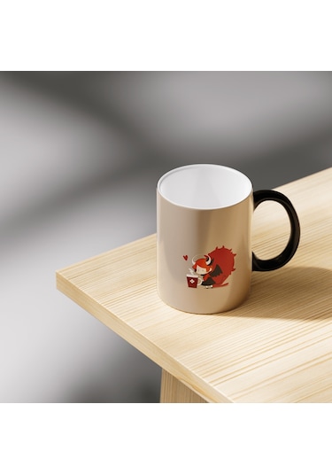Inksyncstudios Elinde Kahve Olan Küçük Şeytan Kupa, Mug 001