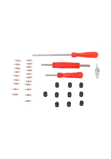 Lemestar 34 Parça Lastik Valfi Tamir Seti: Evrensel Uyumlu, Metal+abs Malzeme, Montaj-kaldırma Aracı, Otomobil-motosiklet-bisiklet İçin