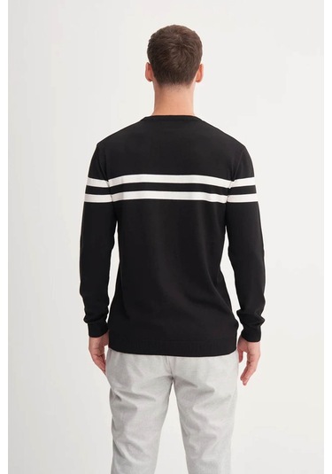 Cazador Slim Fit Viskon Kumaş Basic Siyah Erkek Kazak 33025 Siyah