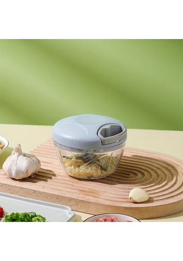 Fochsia Yeşil 500 Ml Manuel Mutfak Robotu Doğrayıcı Bıçaklı Sebze Et Parçalayıcı Pratik Mutfak Aleti Yeşil