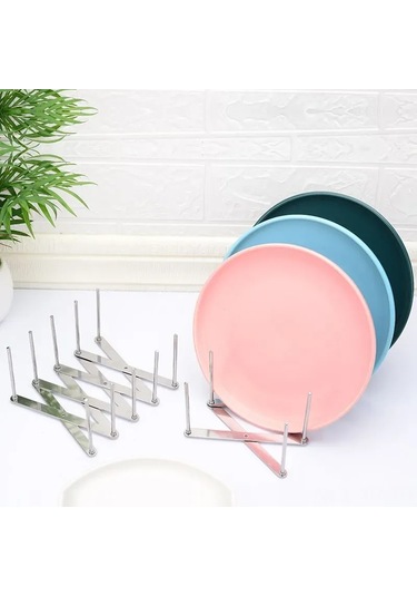 Xiyyadms Stainless Steel Çok Amaçlı Genişletilebilir Tabak Rafı - 7 Katlı, Ayarlanabilir Bölmeli, Mutfak Tabak-lid-yemek Tabağı Organizatörü Gümüş