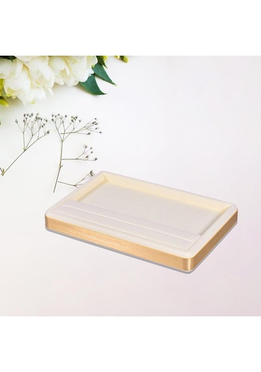 Homyl Takı Teşhir Organizatör Tutucu Küpe Yüzük Saklama Bej Bej