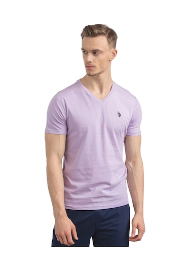 U.S. Polo Assn. Erkek V Yaka T-shirt Lila