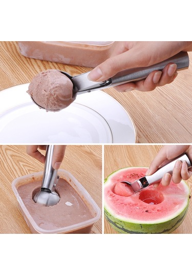 Konesam 5 Cm Çaplı 430 Paslanmaz Çelik Dondurma Topu Kuvveti - Ergonomik Kollu, Yaylı Tasarım, Yemek Grubu Diğer