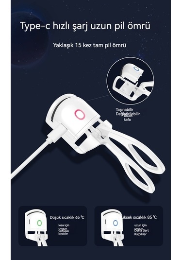 Xianwen Zzhyt Elektrikli Kirpik Kıvırıcı Beyaz