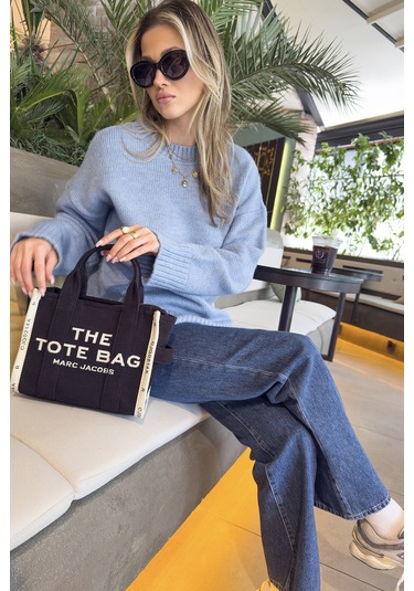 Lela Regular Fit Bisiklet Yaka Basic Triko Bayan Kazak 4616213 Bebe Mavi