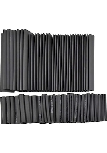 Isıyla Daralan Makaron Seti - 127 Adet - Siyah